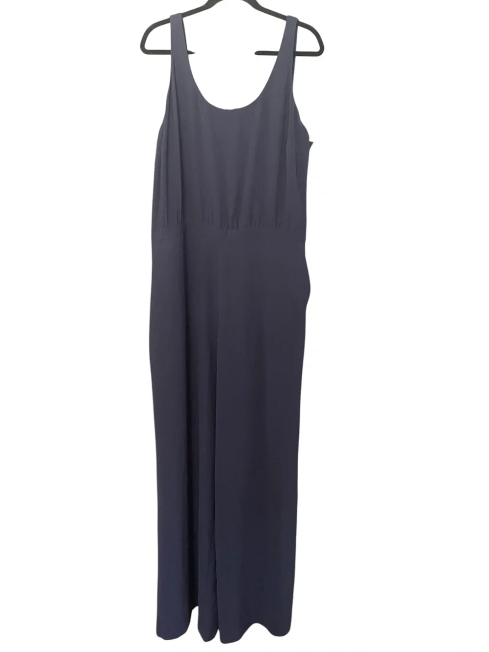 DKNY Sleeveless Wide-Leg Navy Blue Jumpsuit women’s XL scoop neck casual classic